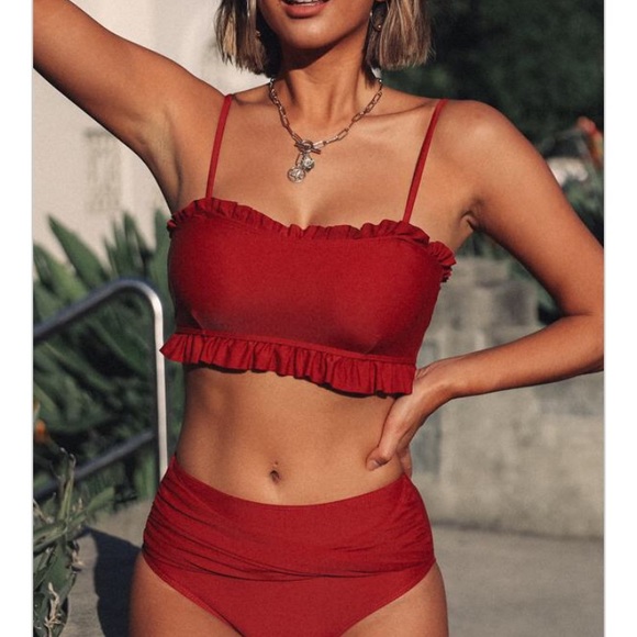 NWT Stringy selvedge edge cross front bikini set - Picture 2 of 2